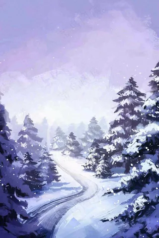 冬天寒冷白雪结冰大寒摄影图