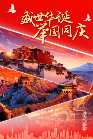 时尚创意十一国庆节海报