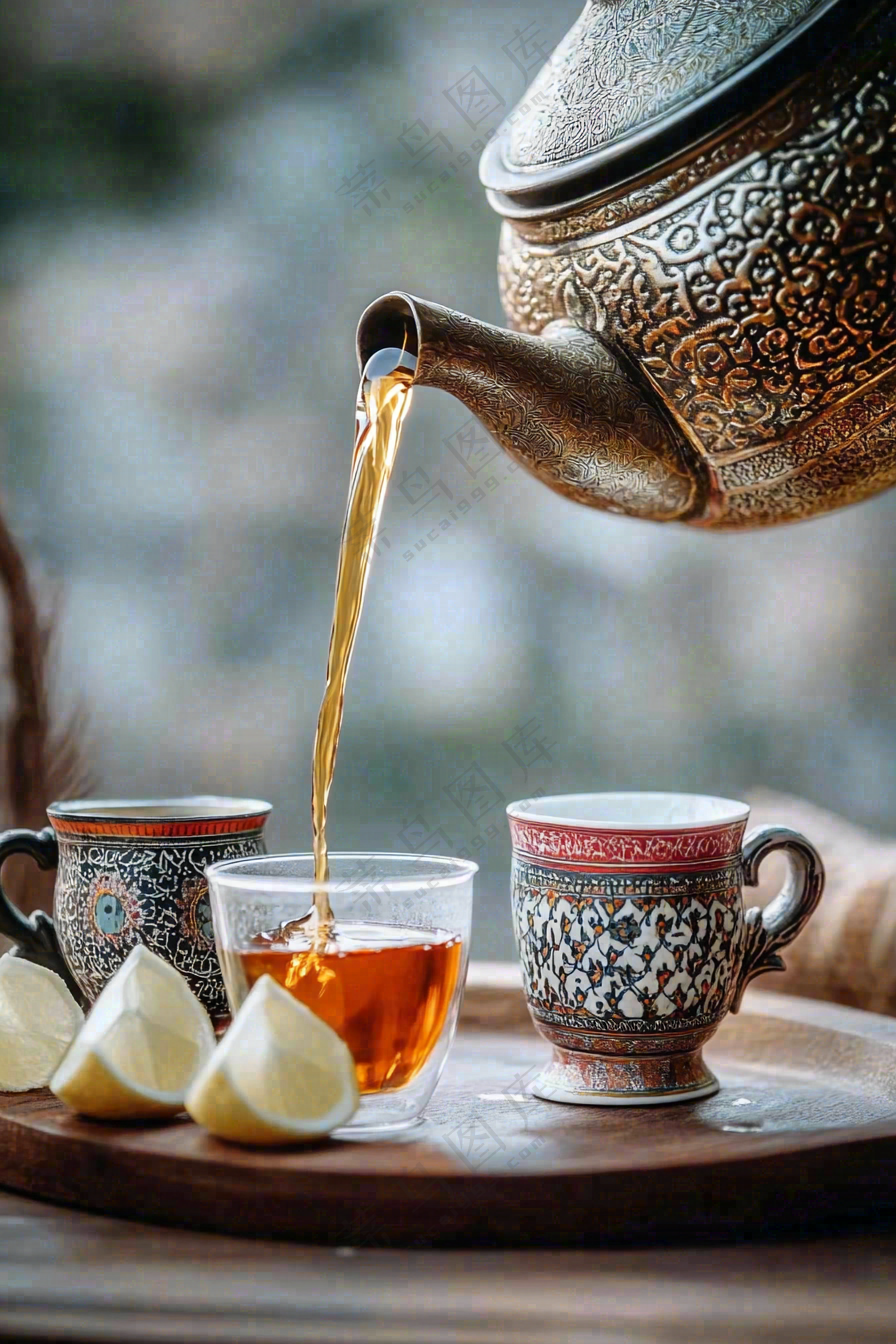 茶叶品茶茶道文化古色古香摄影图