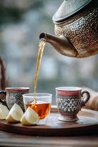 茶叶品茶茶道文化古色古香摄影图