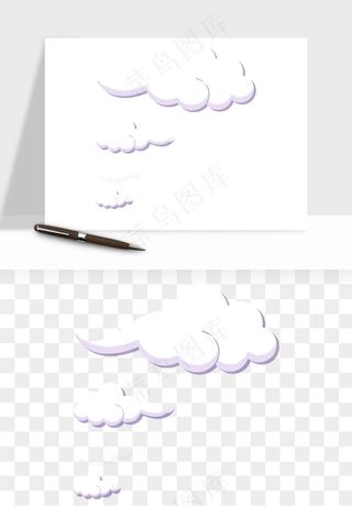 卡通云朵多云天气png免抠