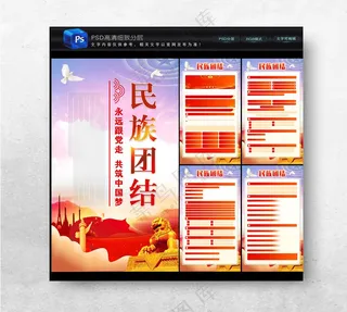 民族团结一家亲党的民族工作海报