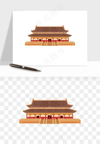 国潮风古建筑古楼古塔鼓楼psd,png免抠图