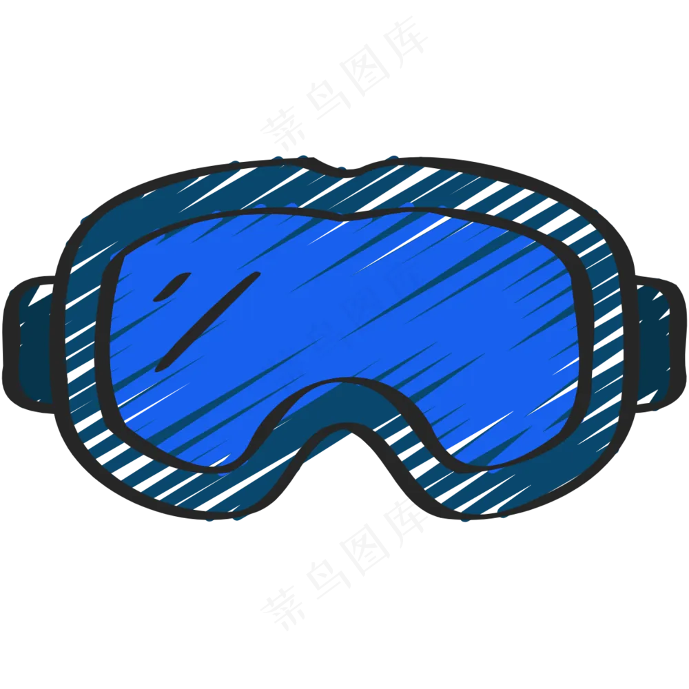 滑雪镜 铅笔手绘图标icon