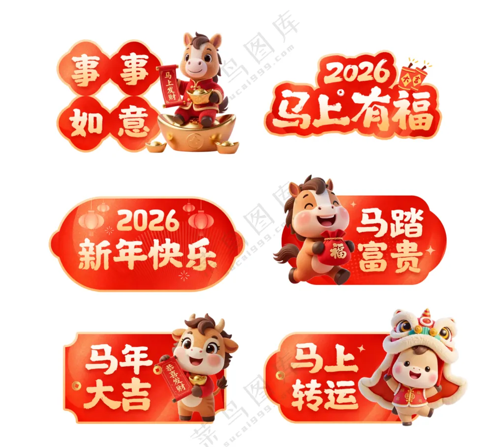 马年大吉手举牌