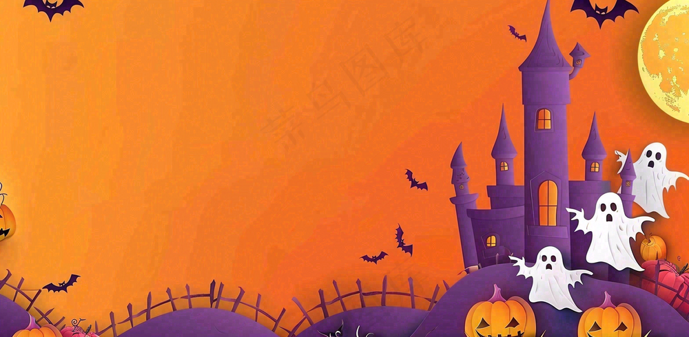 万圣节南瓜灯捣蛋恐怖背景