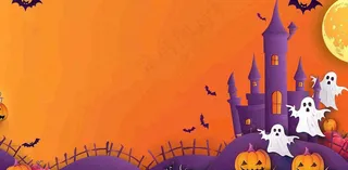 万圣节南瓜灯捣蛋恐怖背景