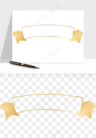 金色植物花环边框png免抠