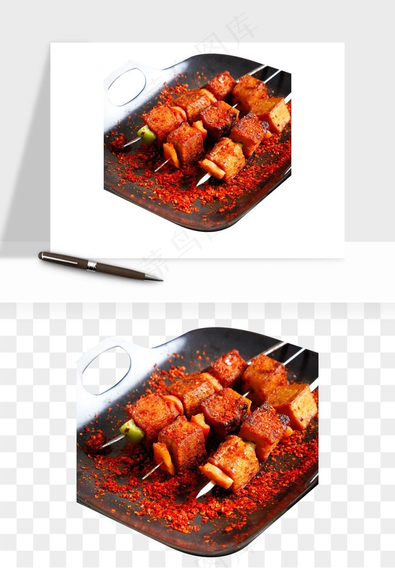 实物烧烤烤肉美食png免抠