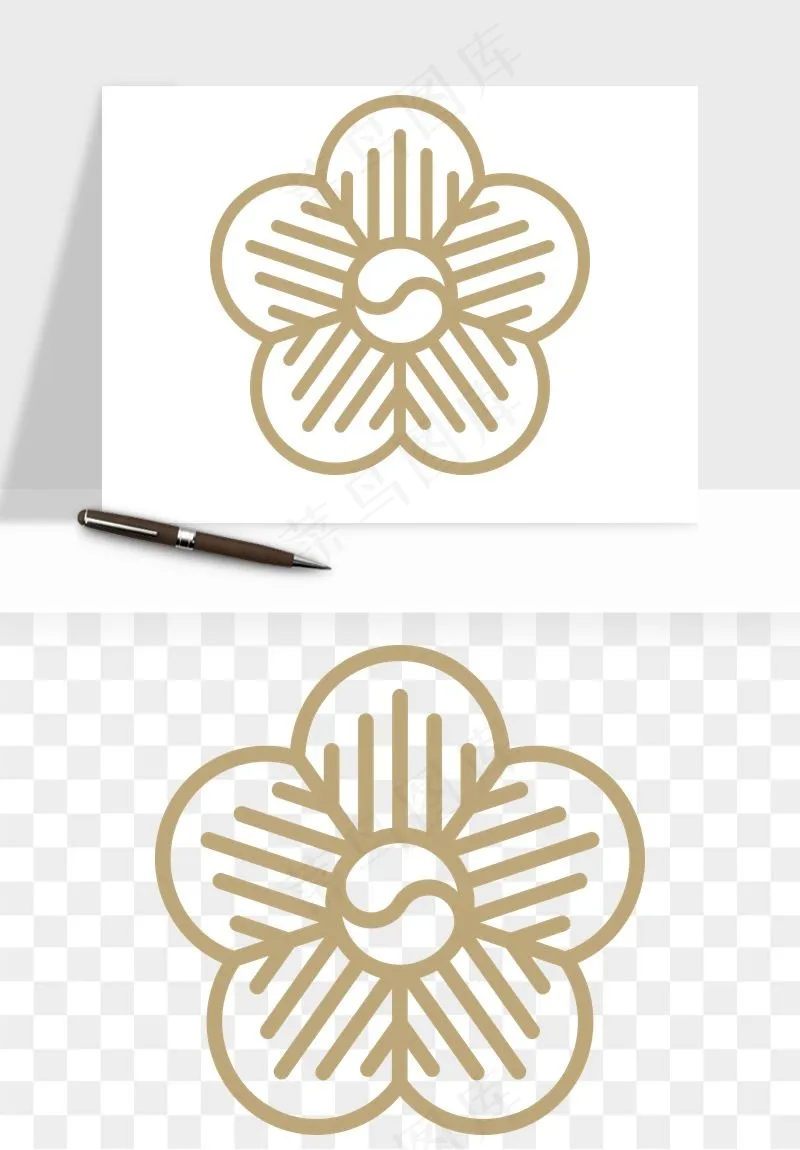 中式镂空古典图案png免抠