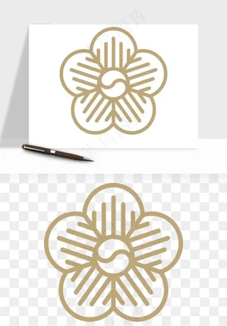 中式镂空古典图案png免抠