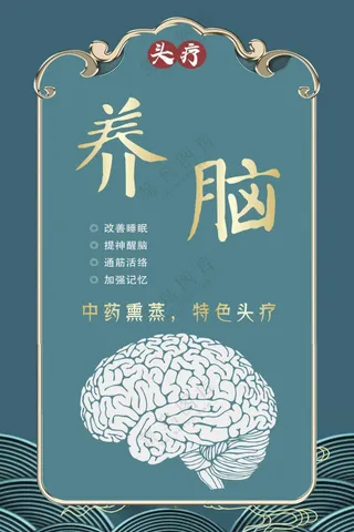 头疗养脑养生海报