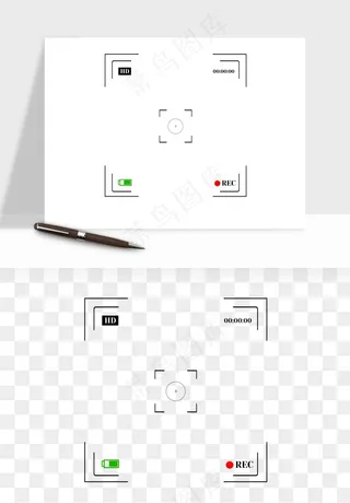 相机取景框屏幕边框png免抠