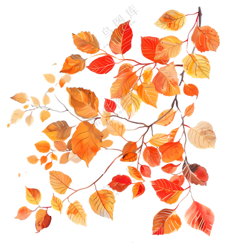 彩色秋叶插图