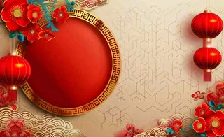 红色喜庆新年红灯笼庆祝节日元旦插画背景