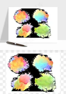 水彩泼墨涂鸦墨迹元素png免抠