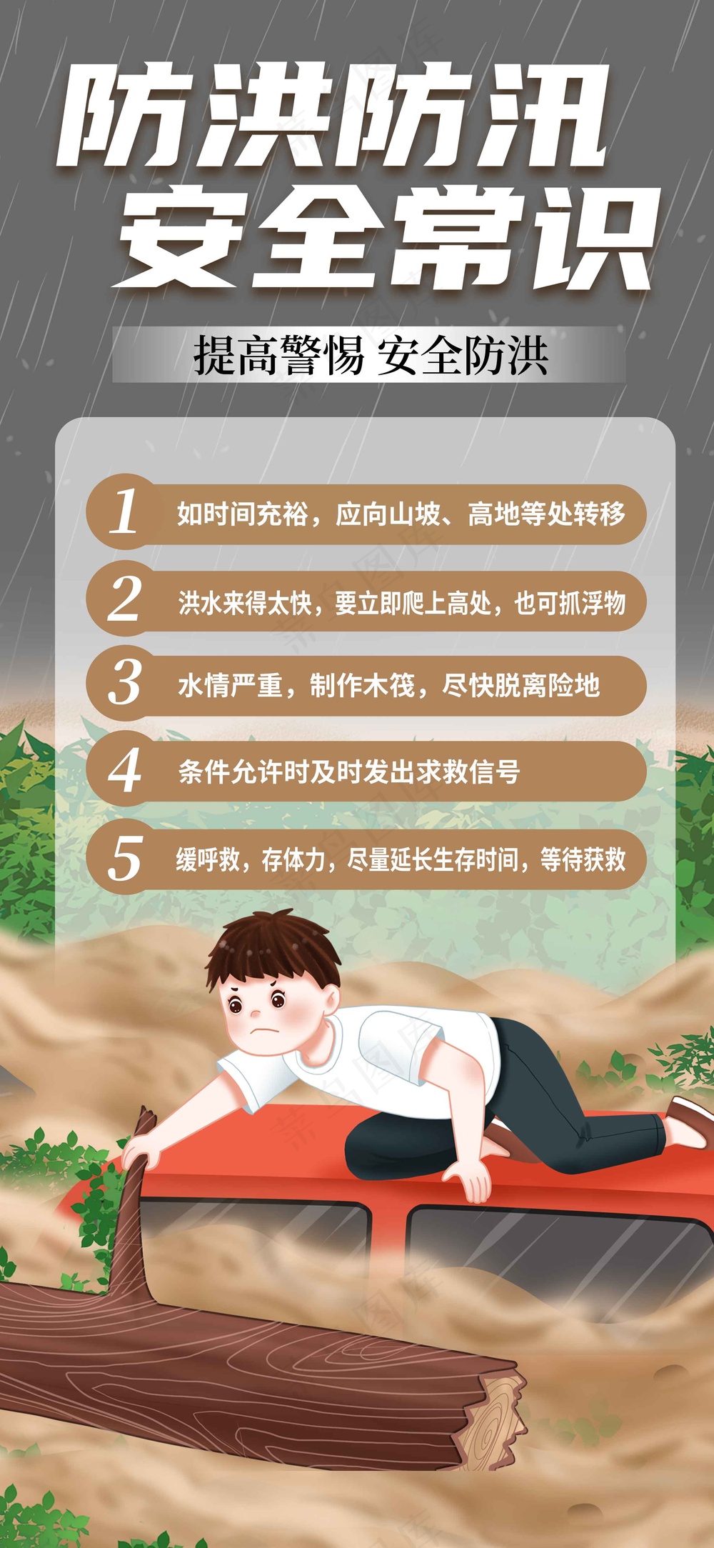 防洪防汛公益活动宣传海报