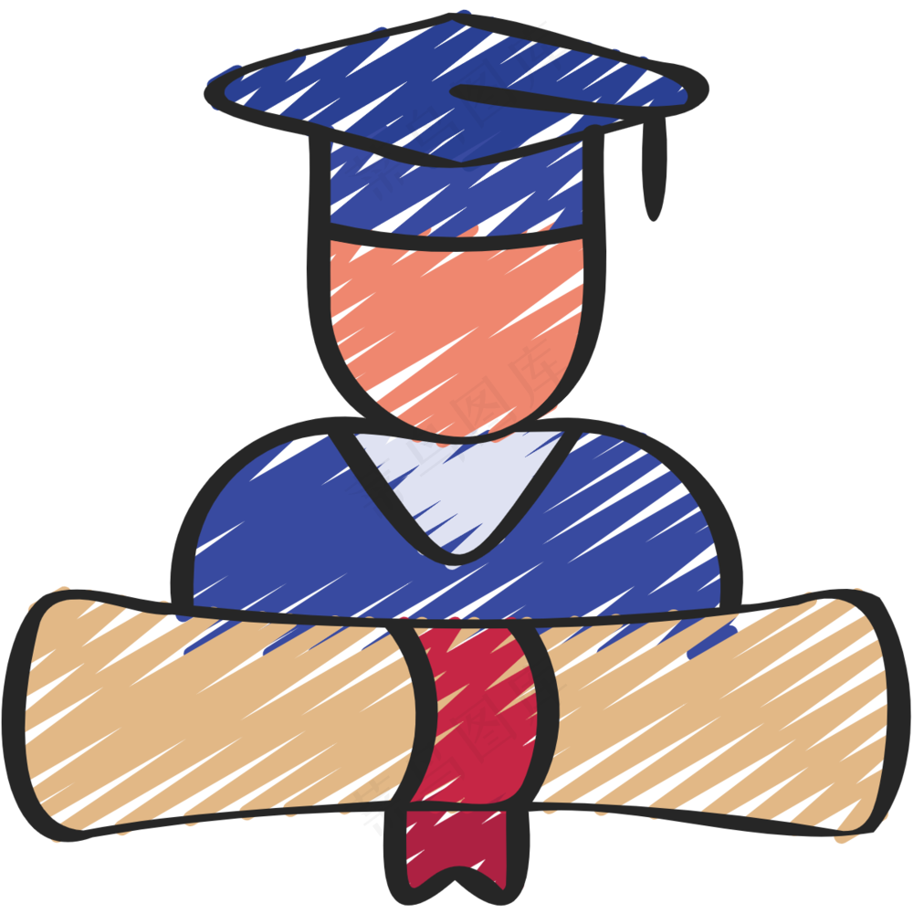 毕业生 铅笔手绘图标icon