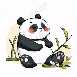 大熊猫国宝动物卡通可爱免抠