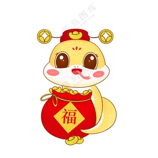 蛇年IP形象插画2025新春贺岁吉祥物蛇宝宝PSD分层图-06