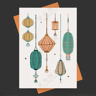 蛇年水彩插画设计