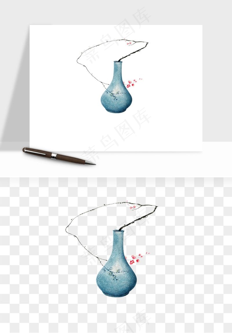 花瓶摆件花艺png免抠图