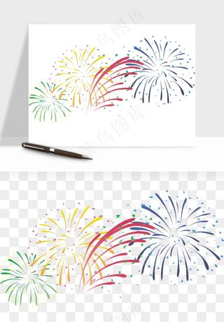 卡通烟花烟火礼花png免抠