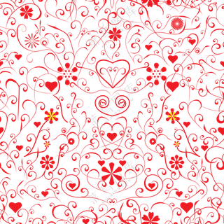 红色桃心与曲线等元素免抠图片素材