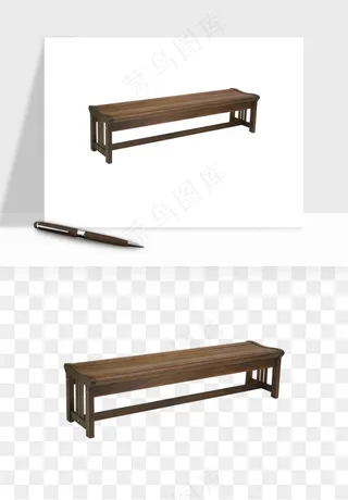 中式长椅长桌木桌png免抠
