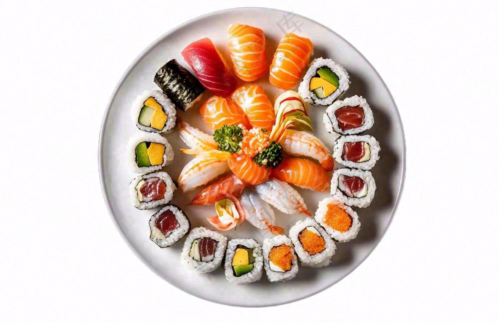 寿司三文鱼食物摄影图免抠