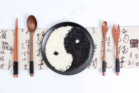 复古传统黑米糯米背景素材