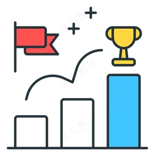 达成商务目标 商务线性图标