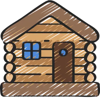 小木屋 铅笔手绘图标icon