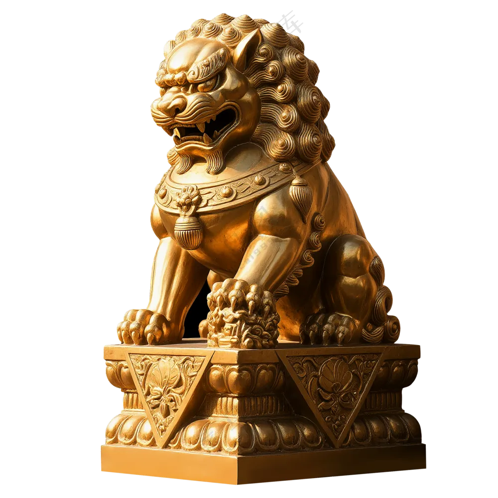 金色石狮子
