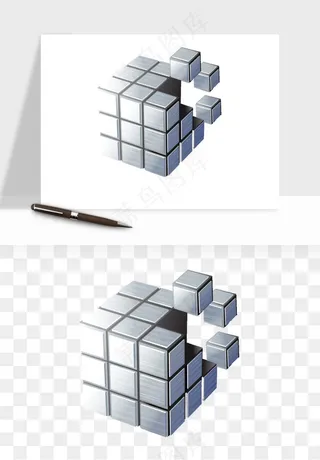 立体创意魔方png免抠