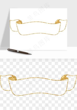 金色植物花环边框png免抠