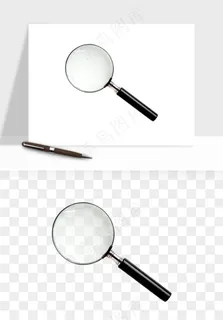 手绘放大镜镜片png免抠