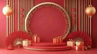 年货节促销电商背景