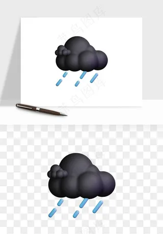 立体天气图标png免抠