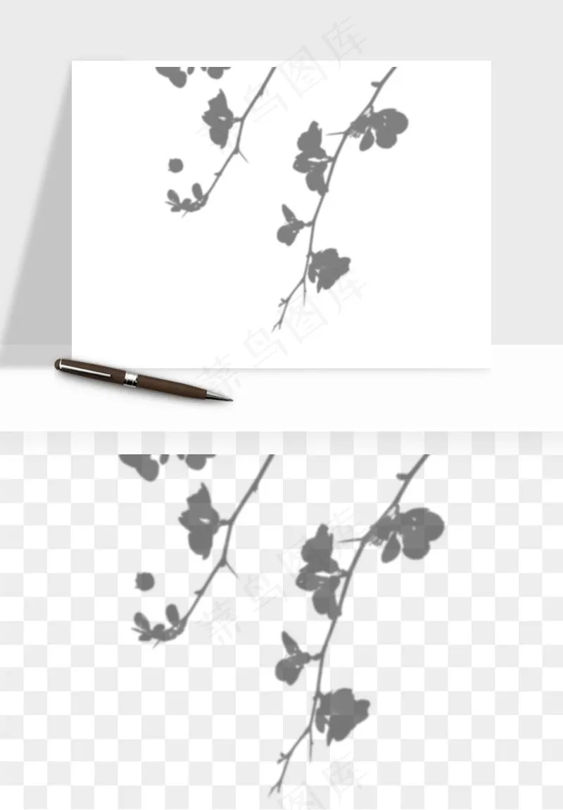 阴影植物窗户投影免抠元素