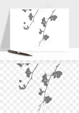 阴影植物窗户投影免抠元素