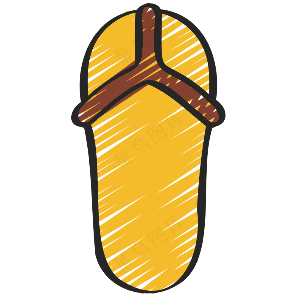 人字拖 沙滩拖鞋 铅笔手绘图标 icon
