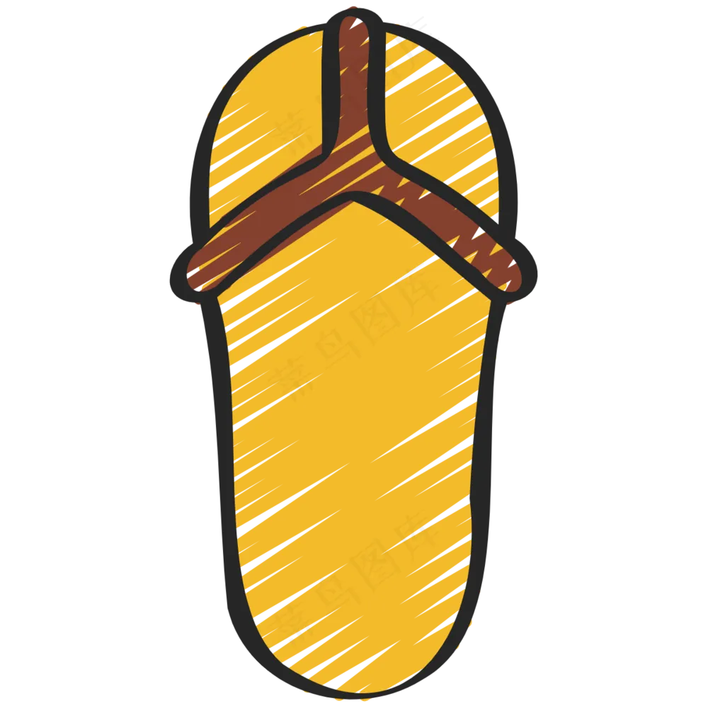 人字拖 沙滩拖鞋 铅笔手绘图标 icon