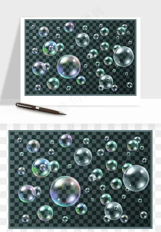 彩色气泡肥皂泡矢量png免抠