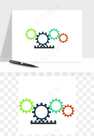 商务科技齿轮组矢量png免抠