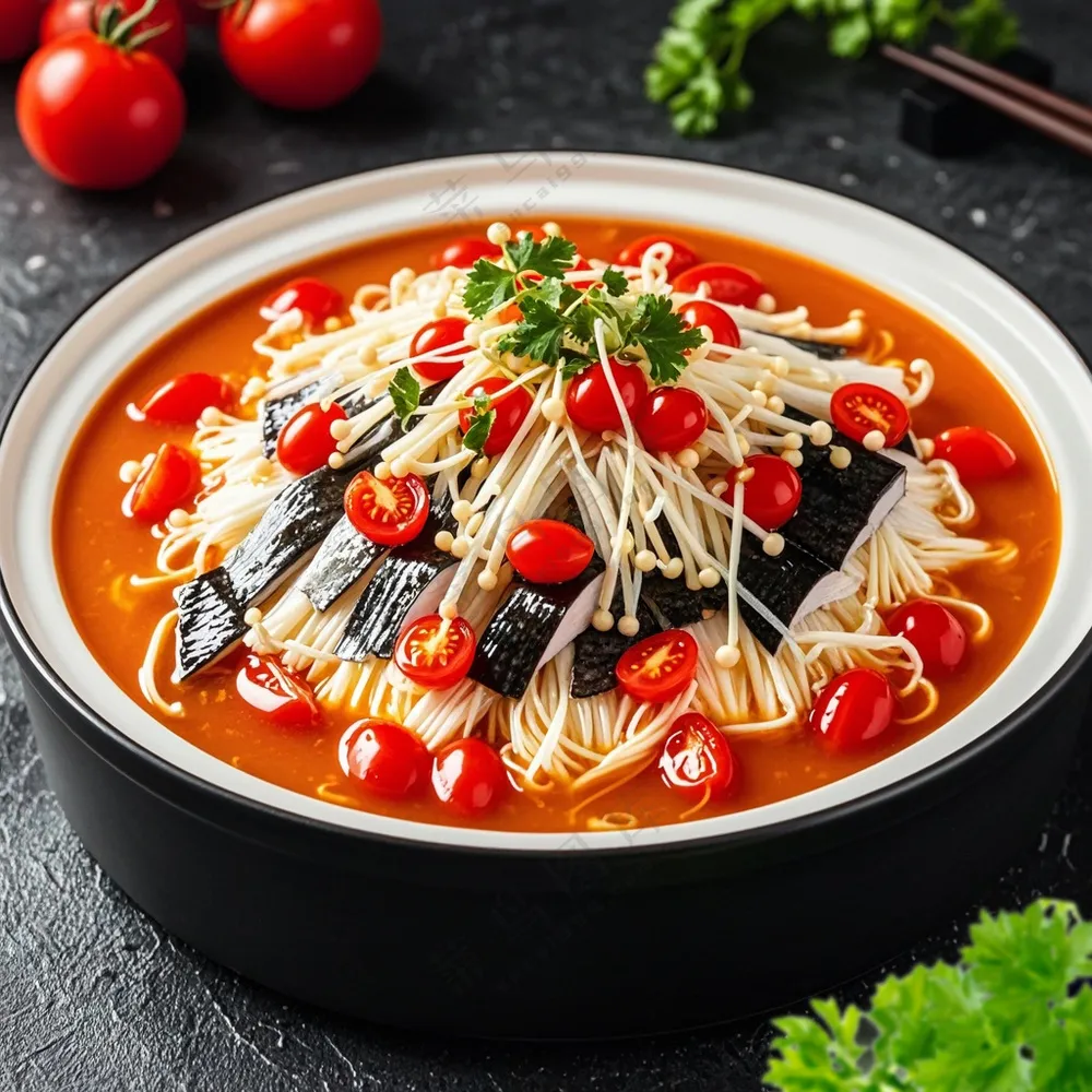 番茄金针菇黑鱼片