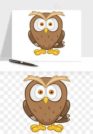 卡通手绘猫头鹰png免抠