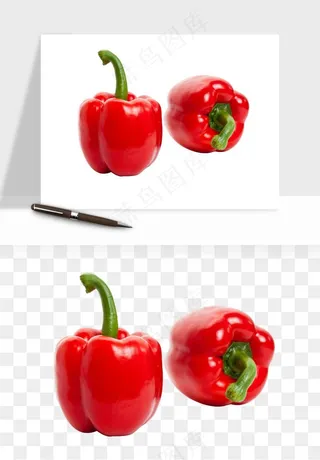 青圆椒蔬菜png免抠