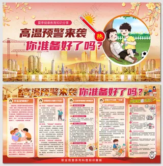 高温预警中暑核心知识展板