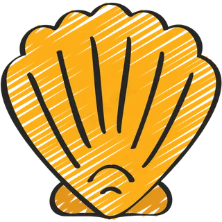 黄色贝壳 铅笔手绘图标icon